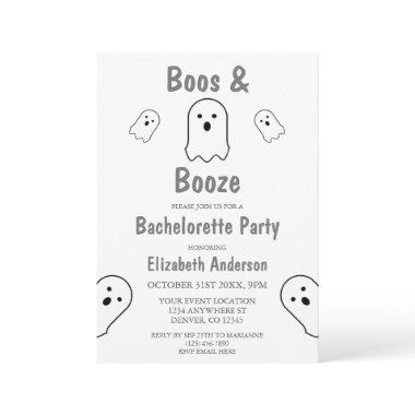 Boos and Booze Halloween Bachelorette Party Invitations