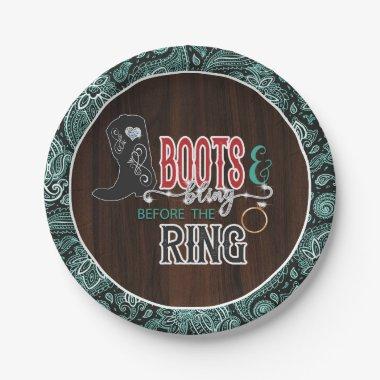 Boots and Bling Before the Ring Plate - Turq