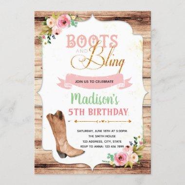 Boots and bling theme Invitations