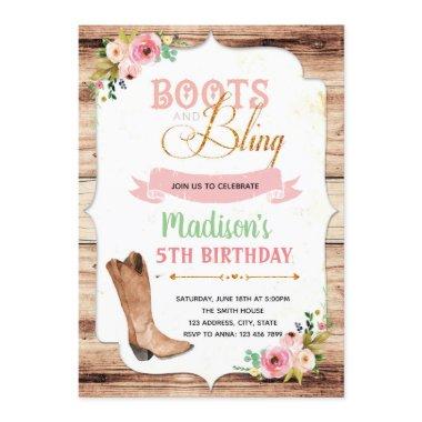 Boots and bling theme Invitations