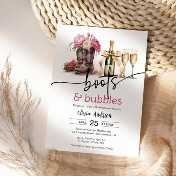 Boots and Bubbles Bridal Shower invitation Invitations