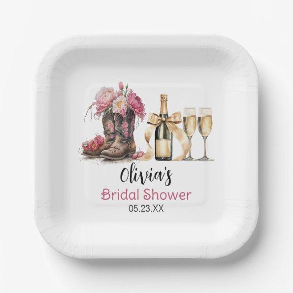Boots and Bubbles  Last rodeo Paper Plates