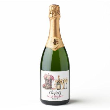 Boots and Bubbles Bridal Shower Last rodeo Sparkling Wine Label