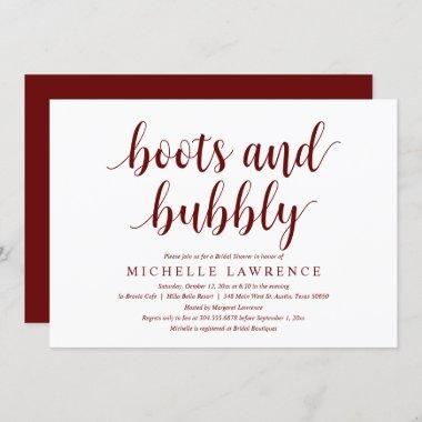 Boots and Bubbly, Bridal Shower Celebration Invita Invitations