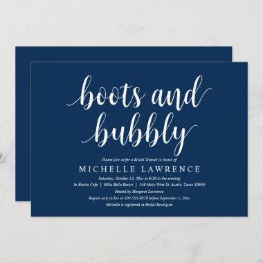 Boots and Bubbly, Bridal Shower Celebration Invita Invitations