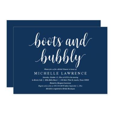 Boots and Bubbly, Bridal Shower Celebration Invita Invitations