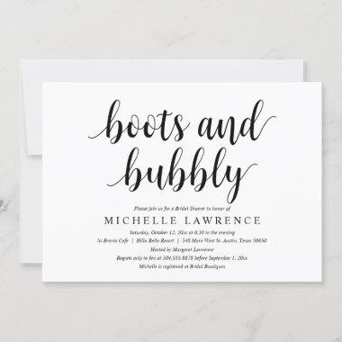 Boots and Bubbly, Bridal Shower Celebration Invitations