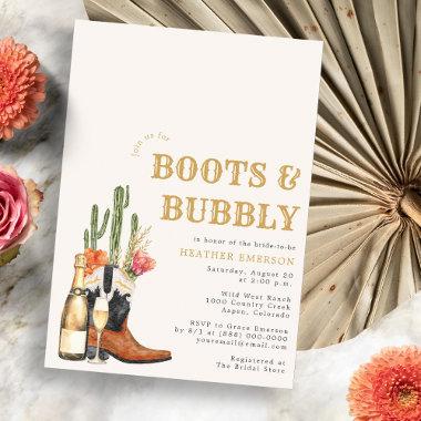 Boots and Bubbly Bridal Shower Invitations