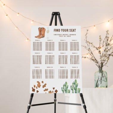 Boots and Bubbly  seating chart Foam Board
