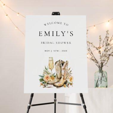 Boots and Bubbly  Welcome Sign