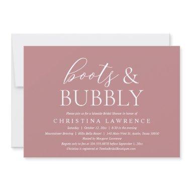 Boots and Bubbly, Bride to be, Bridal Shower Invit Invitations