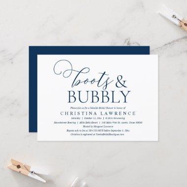 Boots and Bubbly, Bride to be, Bridal Shower Invit Invitations