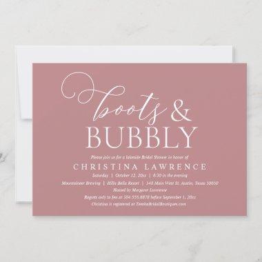 Boots and Bubbly, Bride to be, Bridal Shower Invit Invitations