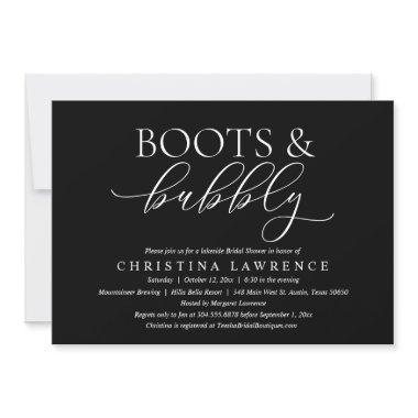 Boots and Bubbly, Bride to be, Bridal Shower Invit Invitations