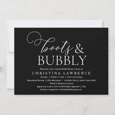 Boots and Bubbly, Bride to be, Bridal Shower Invitations