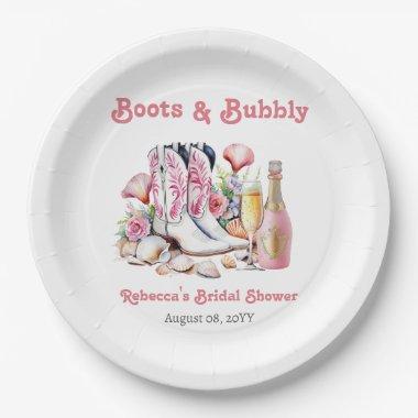 Boots and Bubbly Coastal Cowgirl  Paper Plates