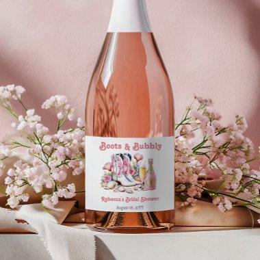 Boots and Bubbly Coastal Cowgirl  Sparkling Wine Label