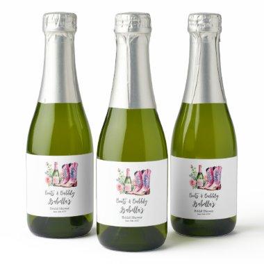 Boots and Bubbly Pink  Sparkling Wine Label