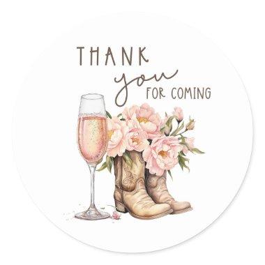 Boots and Bubbly Round Stickers