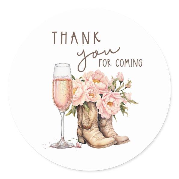Boots and Bubbly Round Stickers