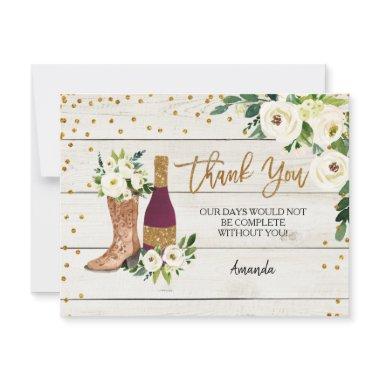 Boots and Bubbly Rustic Thank You