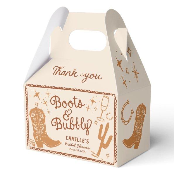 Boots and Bubbly Western  Favor Box