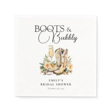 Boots and Bubbly Western  Napkins