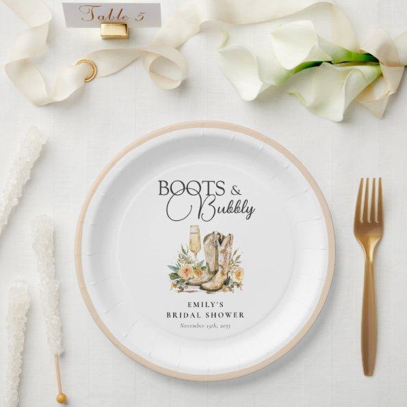 Boots and Bubbly Western  Paper Plates