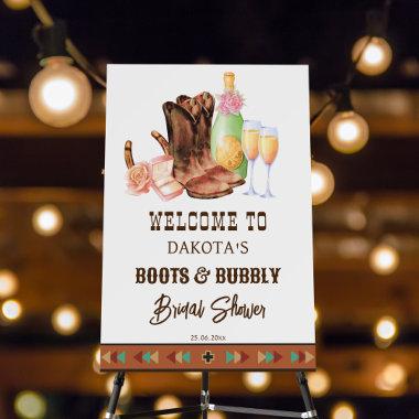 Boots and bubbly western cowgirl brunch welcome foam board