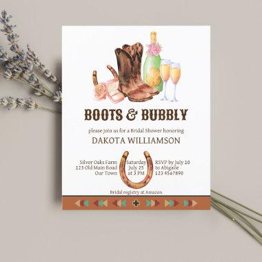 Boots and bubbly western cowgirl budget Invitations
