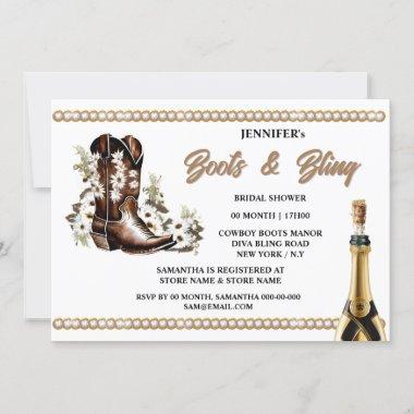 Boots bling | Cowgirl boots white flowers diamond Invitations