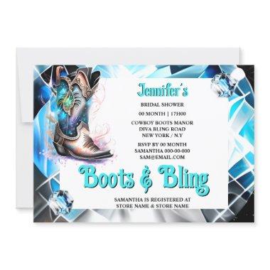 Boots bling | mythical cowgirl boot diamond shine Invitations