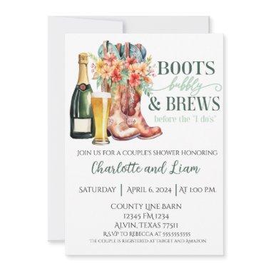 Boots, Bubbly, and Brews Before the I Do's Invitations