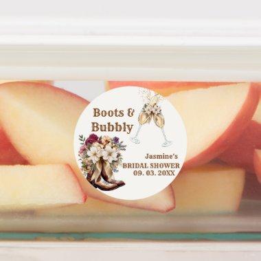 Boots & Bubbly Boho Western  Party Labels