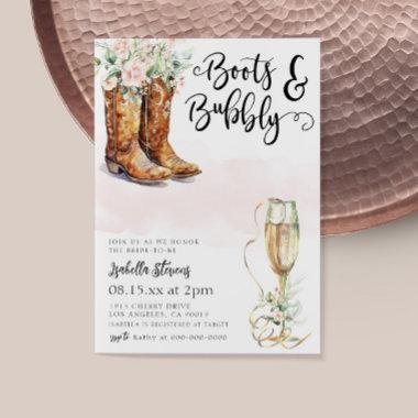 Boots & Bubbly Bridal Shower Invitations
