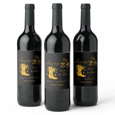 Boots & Bubbly  Wine Label