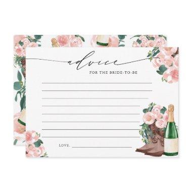 Boots & Bubbly Champagne Floral Advice Card