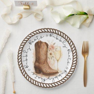 Boots & Bubbly Country Western Boot  Paper Plates