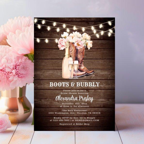 Boots & Bubbly Rustic Cowgirl Floral