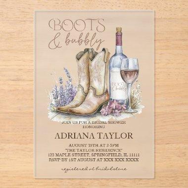 Boots & Bubbly Western  Acrylic