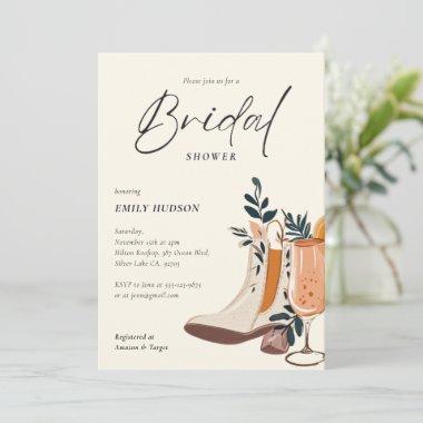 Boots & Bubbly Western Bridal Shower Invitations