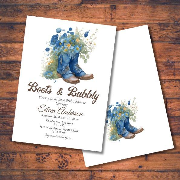 Boots & Bubbly Western Cowgirl Blue