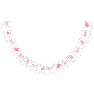 Boots & Bubbly Western Cowgirl Pink  Bunting Flags