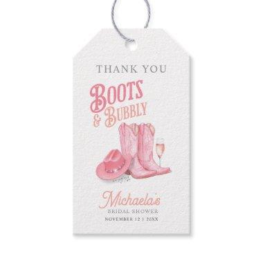 Boots & Bubbly Western Cowgirl Pink  Gift Tags