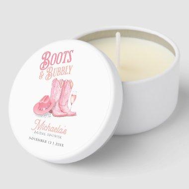 Boots & Bubbly Western Cowgirl Pink  Mini Candle Favors