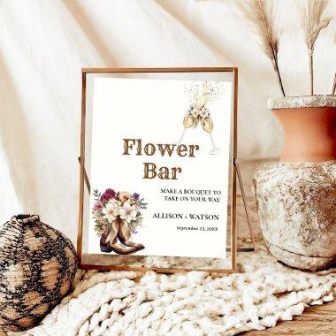 Boots nad Bubbly  flower bar Sign