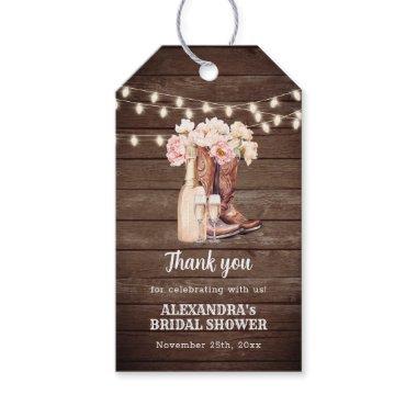 Boots Rustic Cowgirl BRIDAL SHOWER Thank You Gift Tags