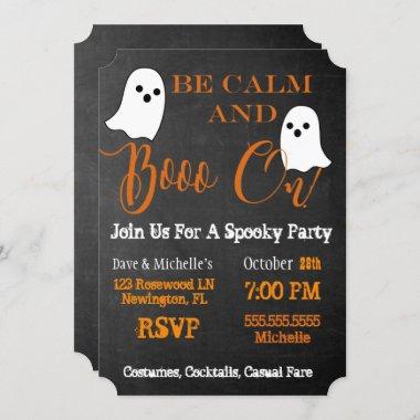 Booze And Boos Halloween Boo On Cocktail Party Invitations
