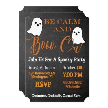 Booze And Boos Halloween Boo On Cocktail Party Invitations