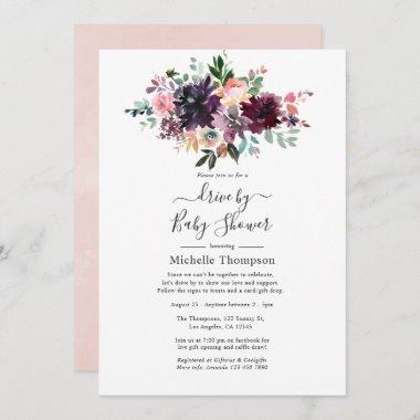 Bordeaux Wine Drive By Bridal or Baby Shower Invitations